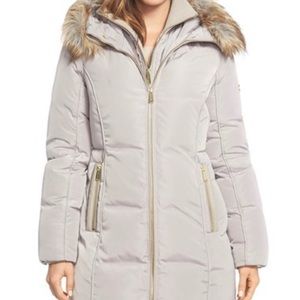 NEW! XL Michael Korda Faux Fur Jacket- Pearl Grey